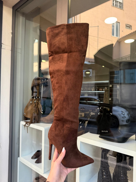 stivali scamosciati marroni ELETTRA