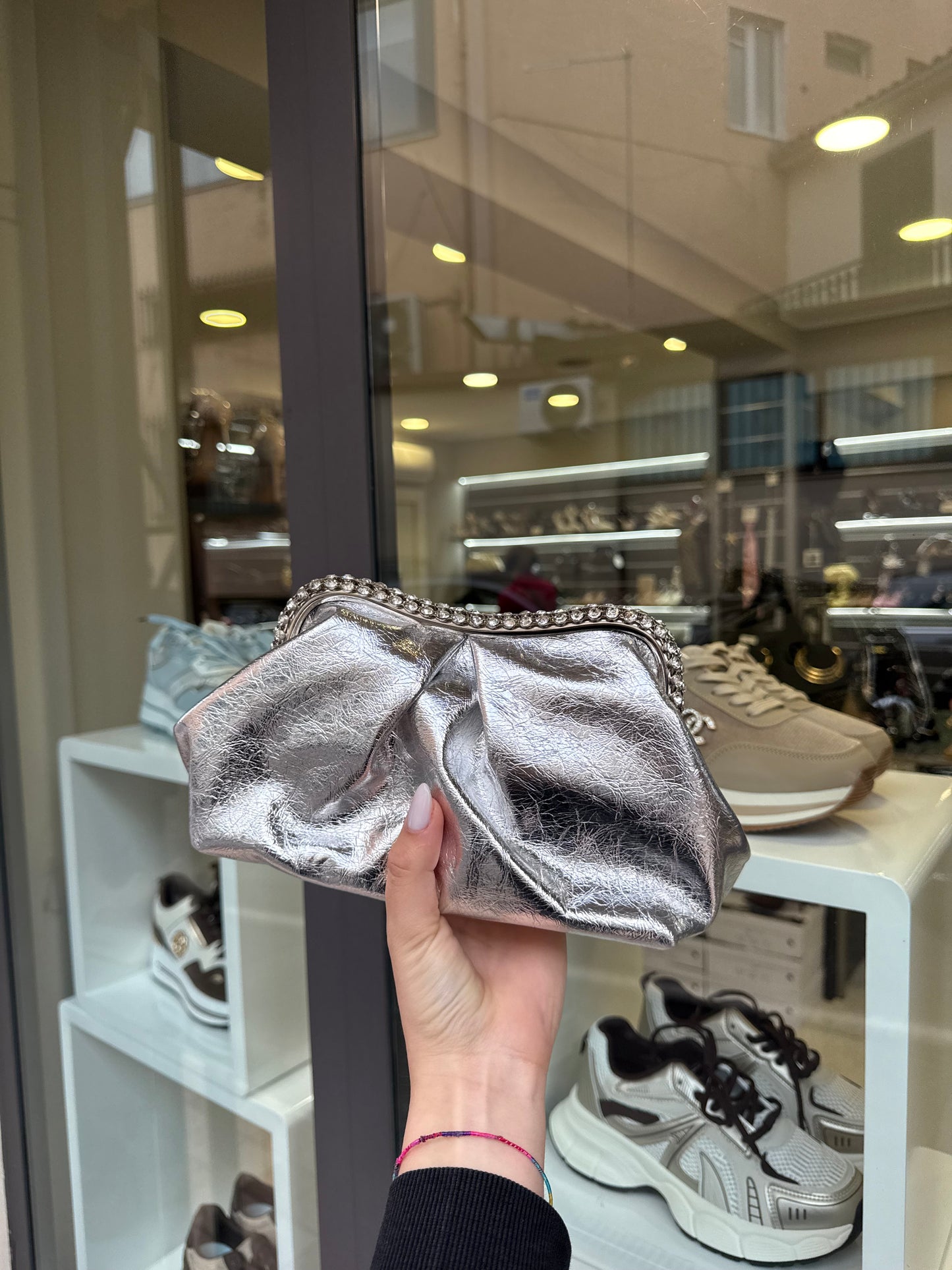 clutch GIOIELLO laminata argento