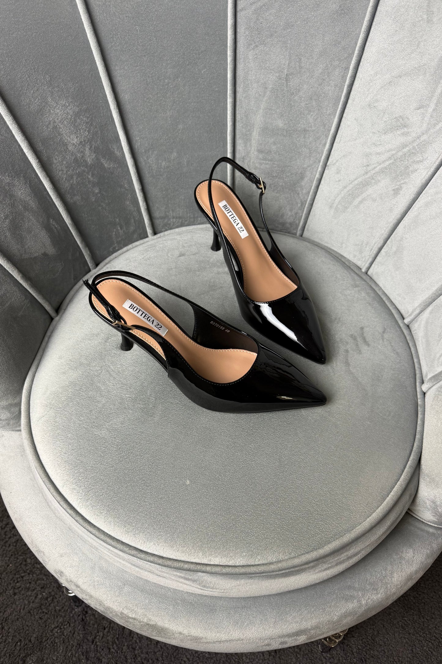 SLINGBACK IN VERNICE NERE