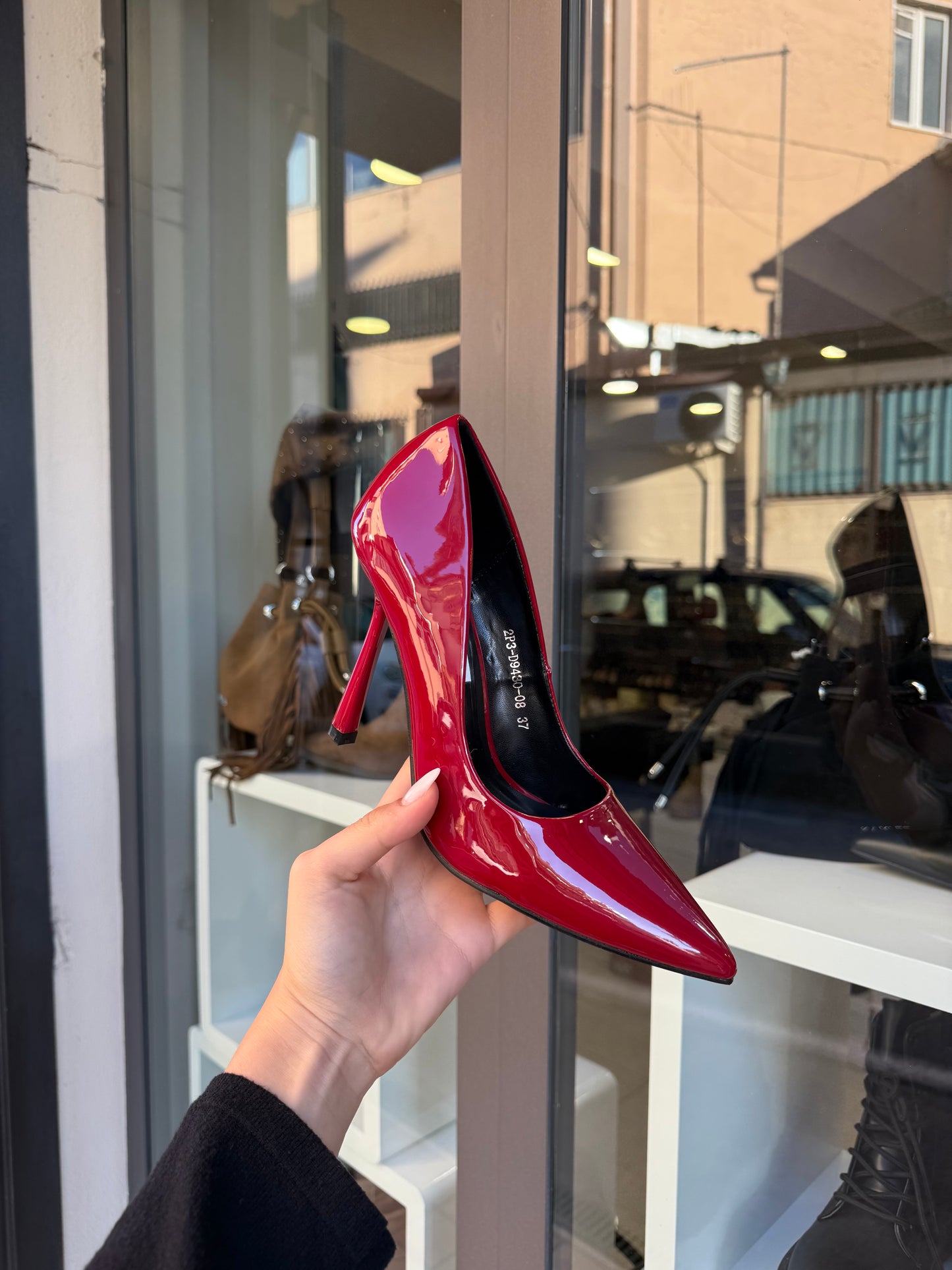 decolleté BORGOGNA in vernice