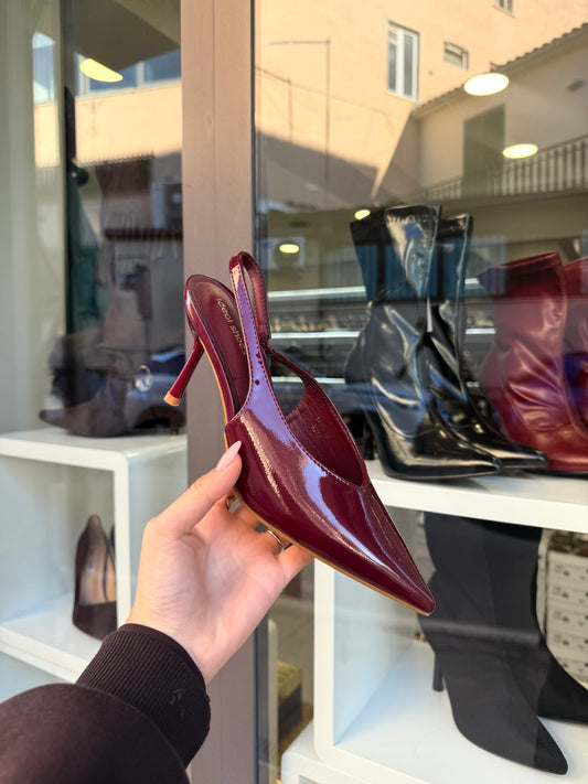 slingback V bordeaux