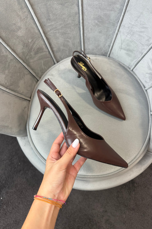 SLINGBACK “V” CHOCO