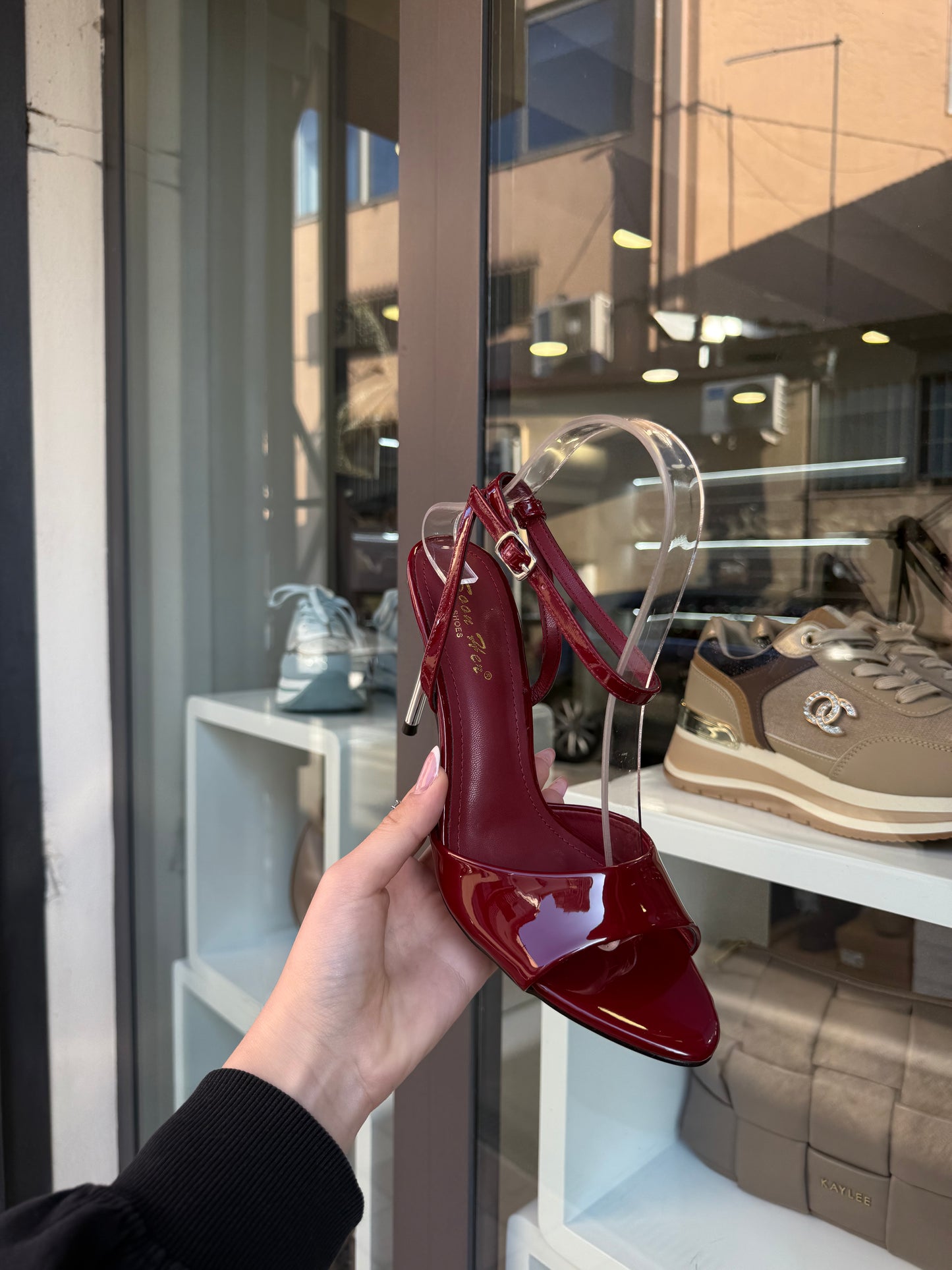 sandali con tacco SILVER bordeaux