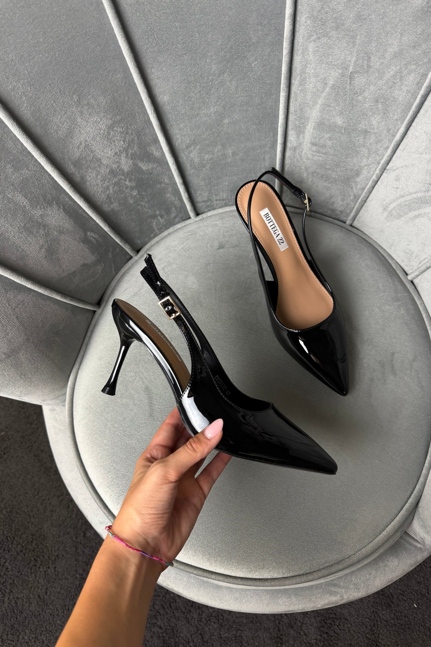 SLINGBACK IN VERNICE NERE