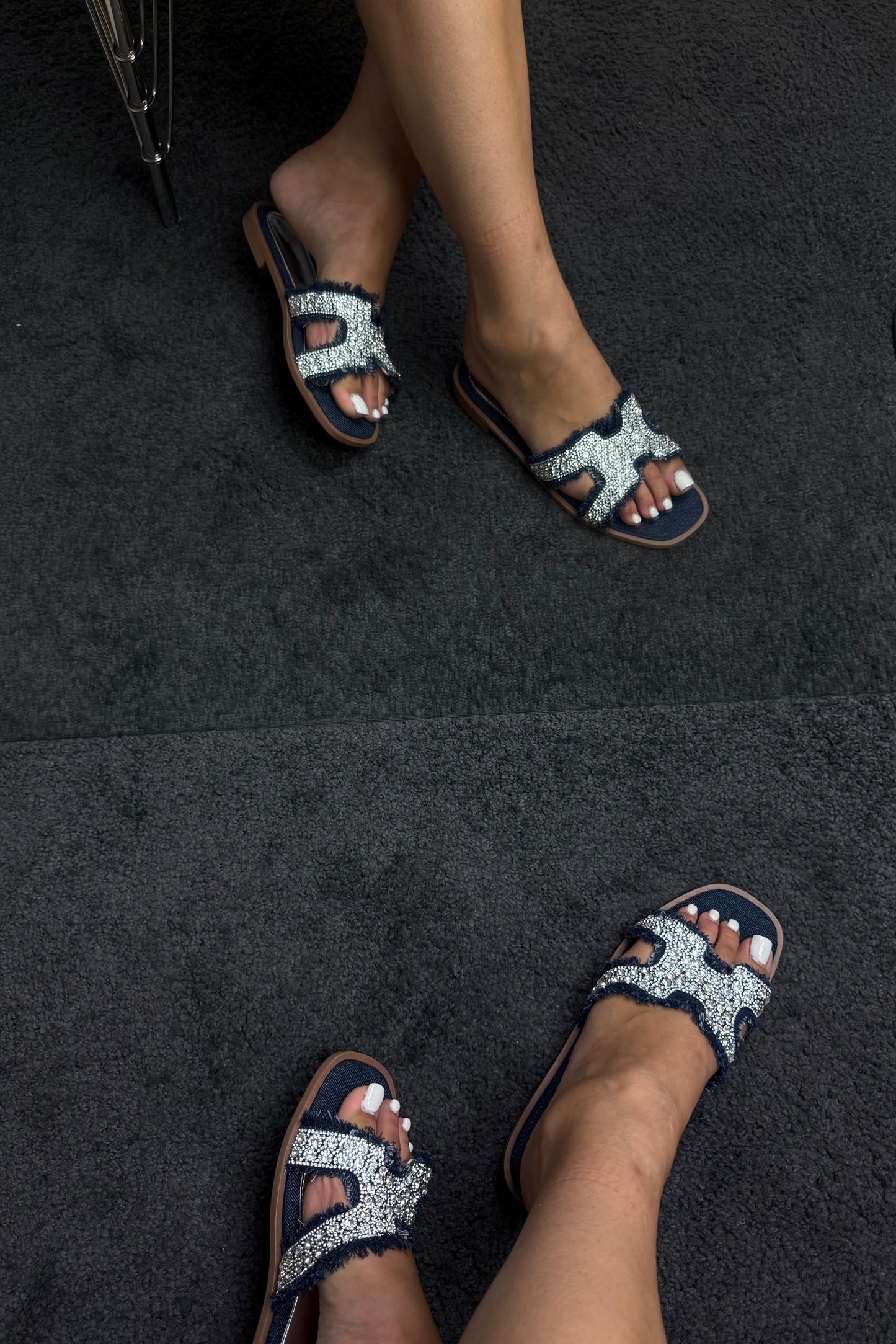 CIABATTE GIOIELLO DENIM SCURO