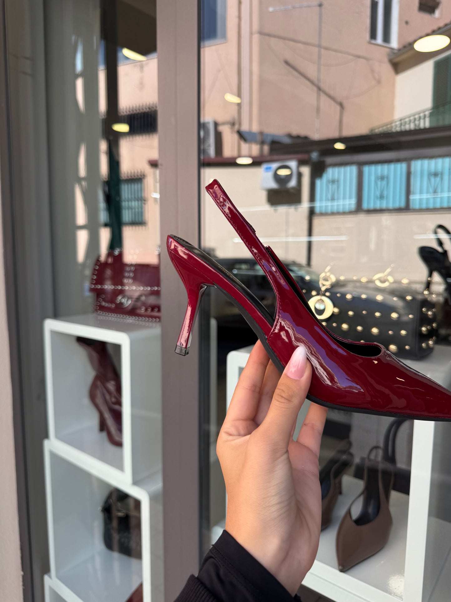 slingback BORDEAUX in vernice leonor