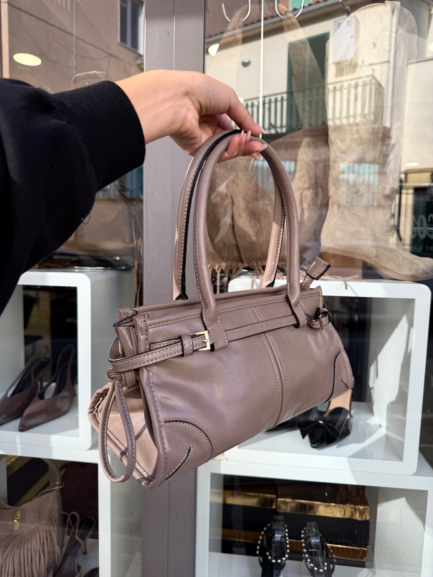 borsa in ecopelle lucida