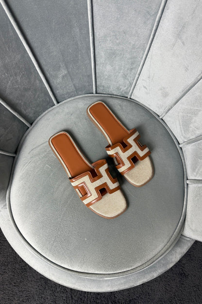 CIABATTE BICOLOR BROWN