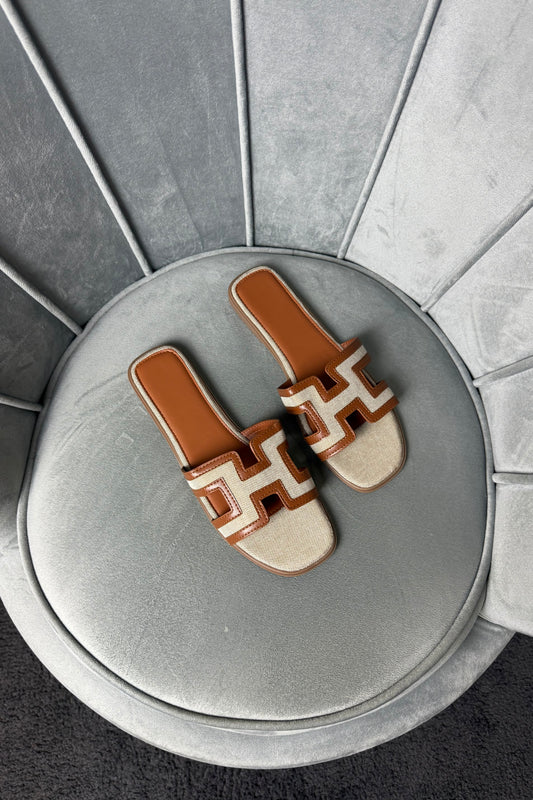 CIABATTE BICOLOR BROWN