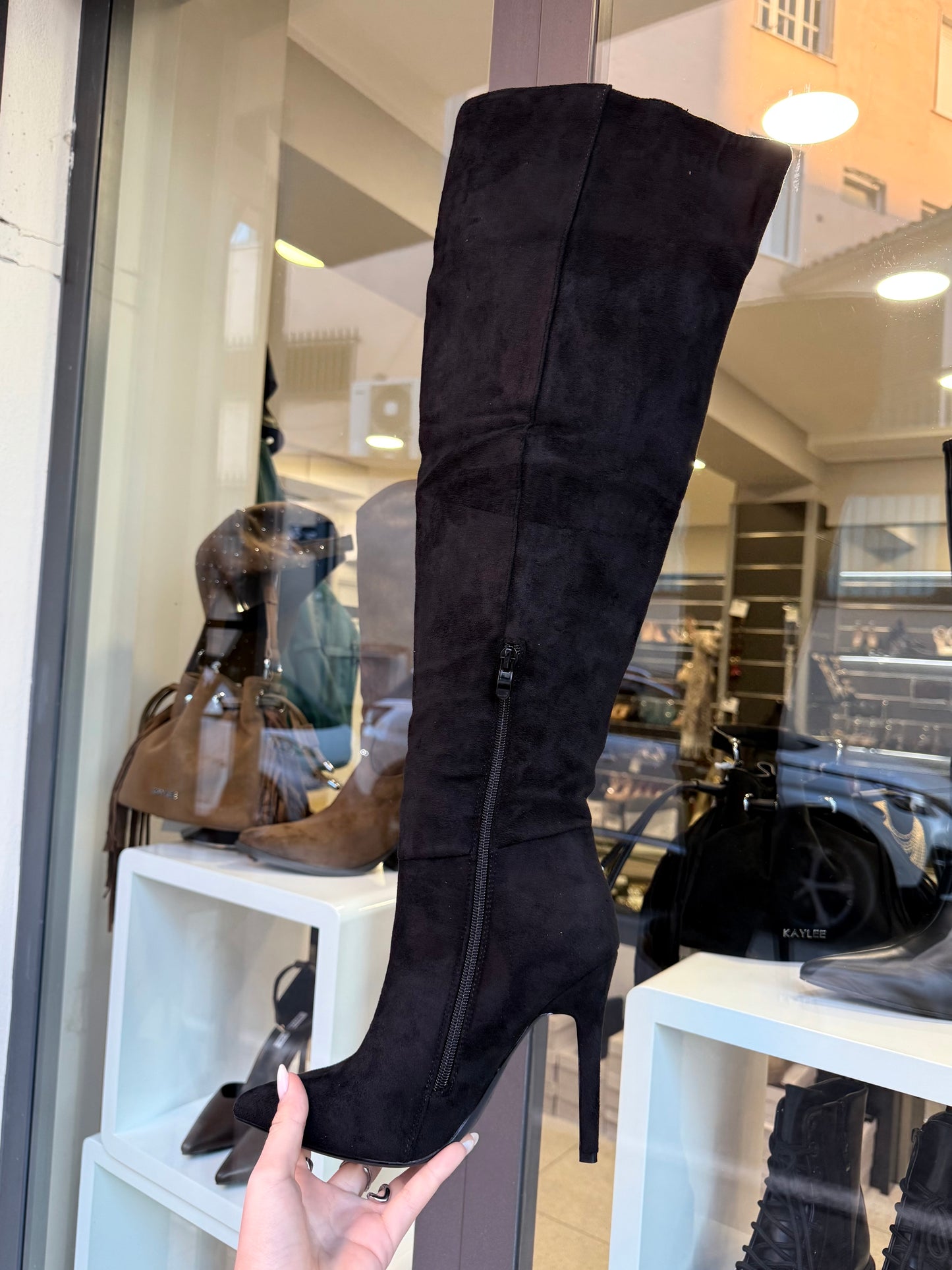 stivali scamosciati neri ELETTRA