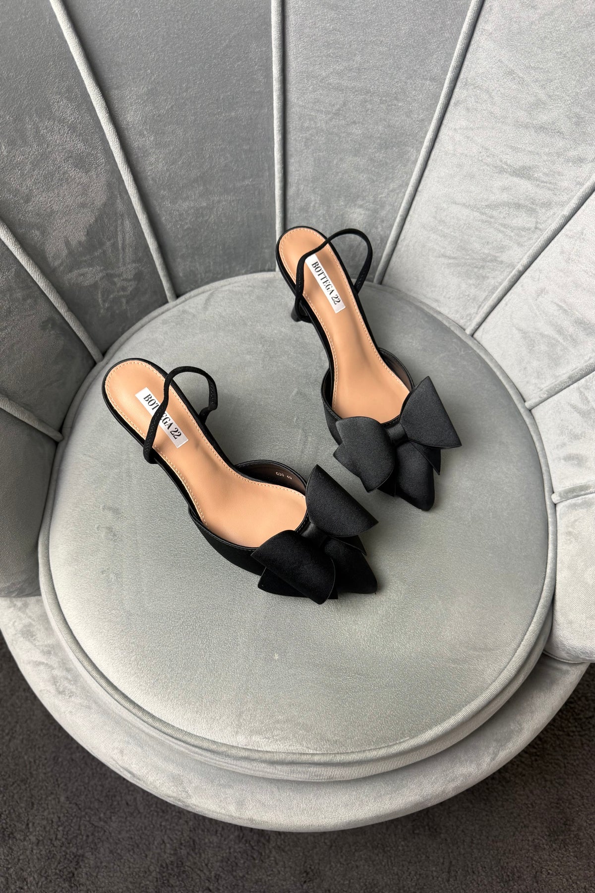 SLINGBACK FLOCK IN RASO