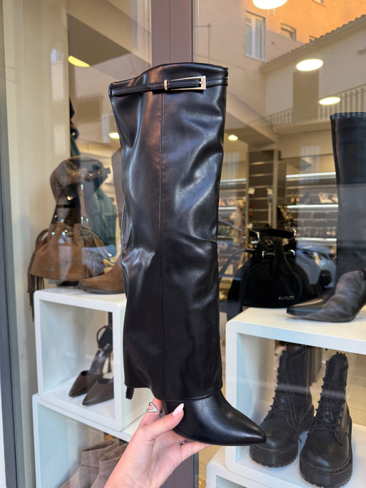 stivali ripiegati neri VERSUS