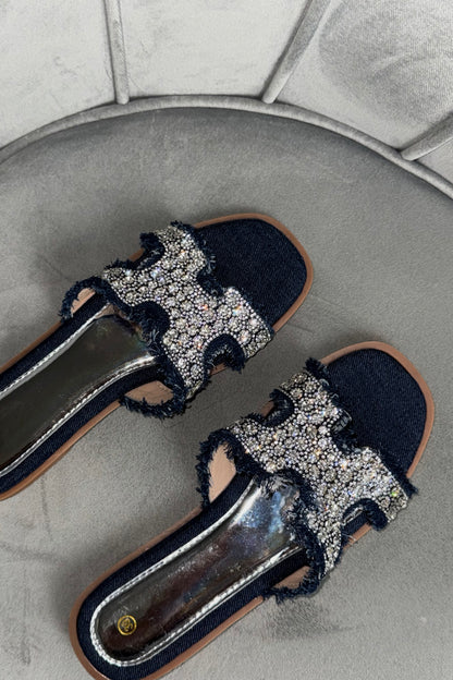 CIABATTE GIOIELLO DENIM SCURO
