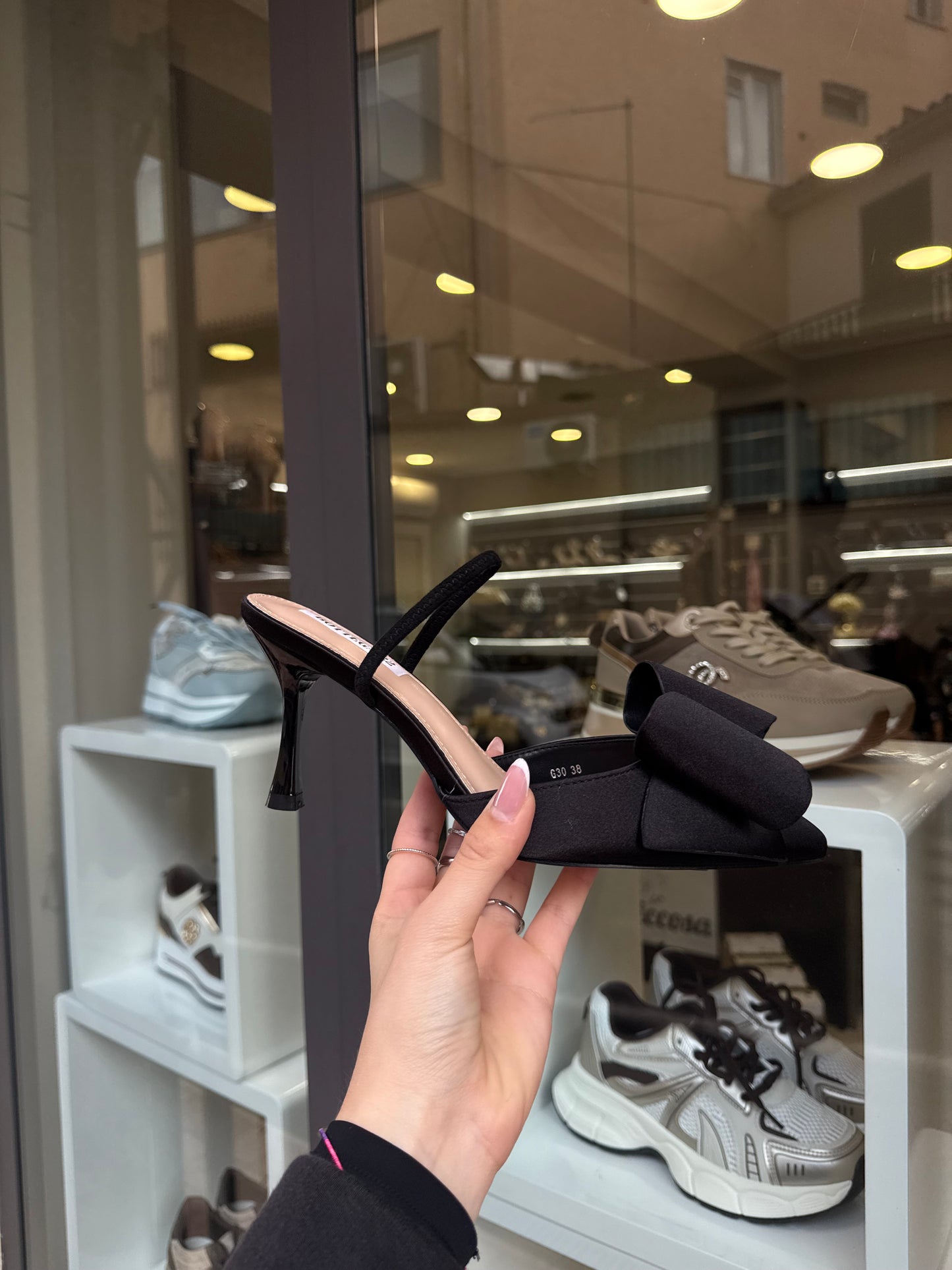 slingback FLOCK nere