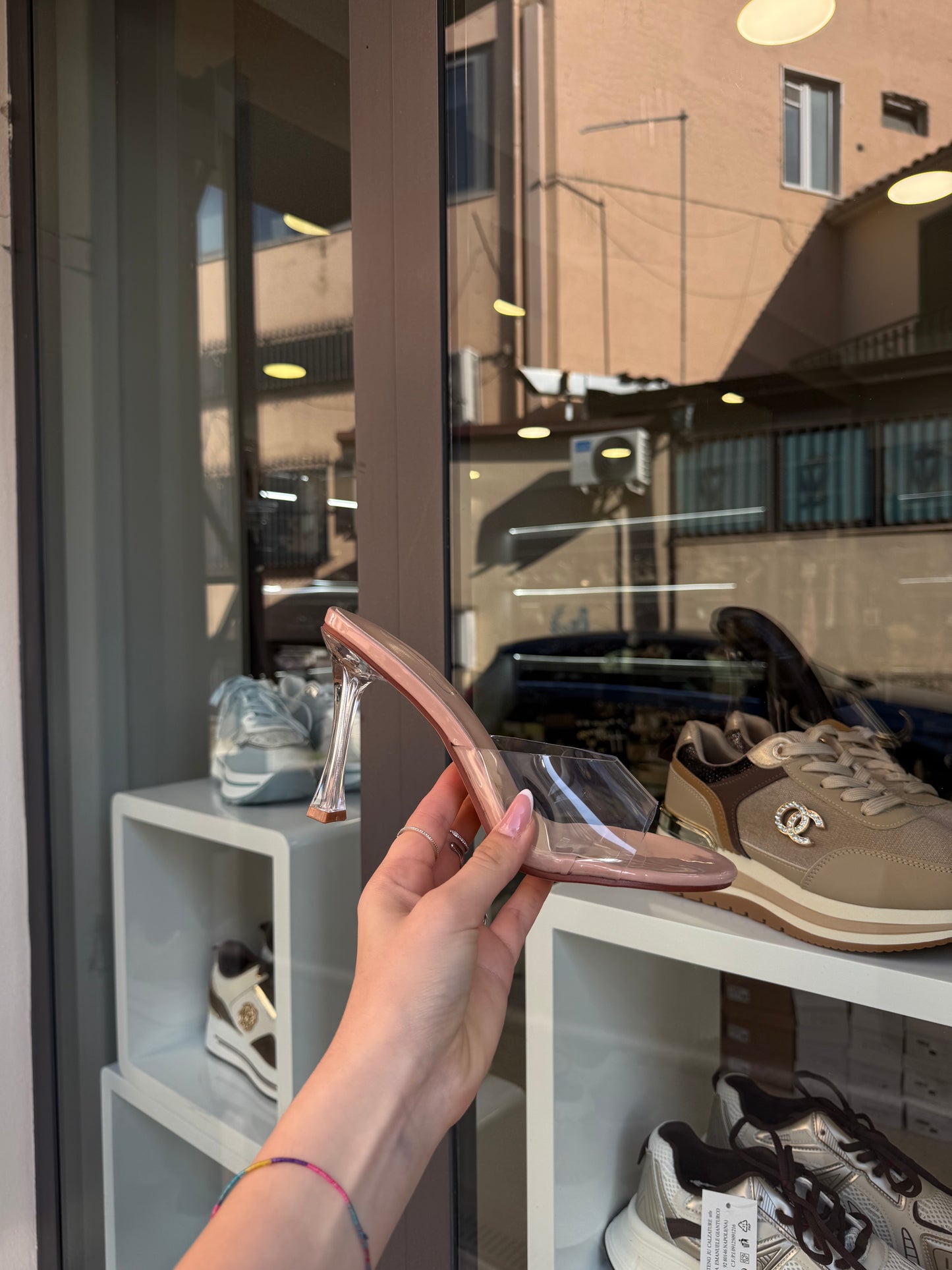 ciabatte con tacco trasparente