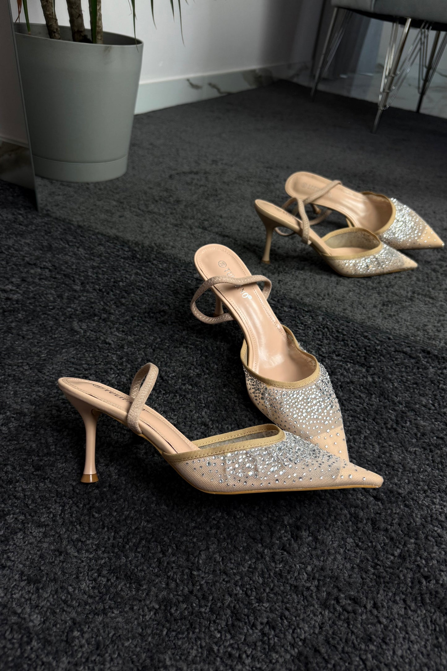 slingback NUDE con swarovski