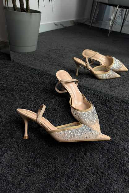 slingback NUDE con swarovski