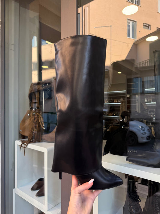 stivali ripiegati neri