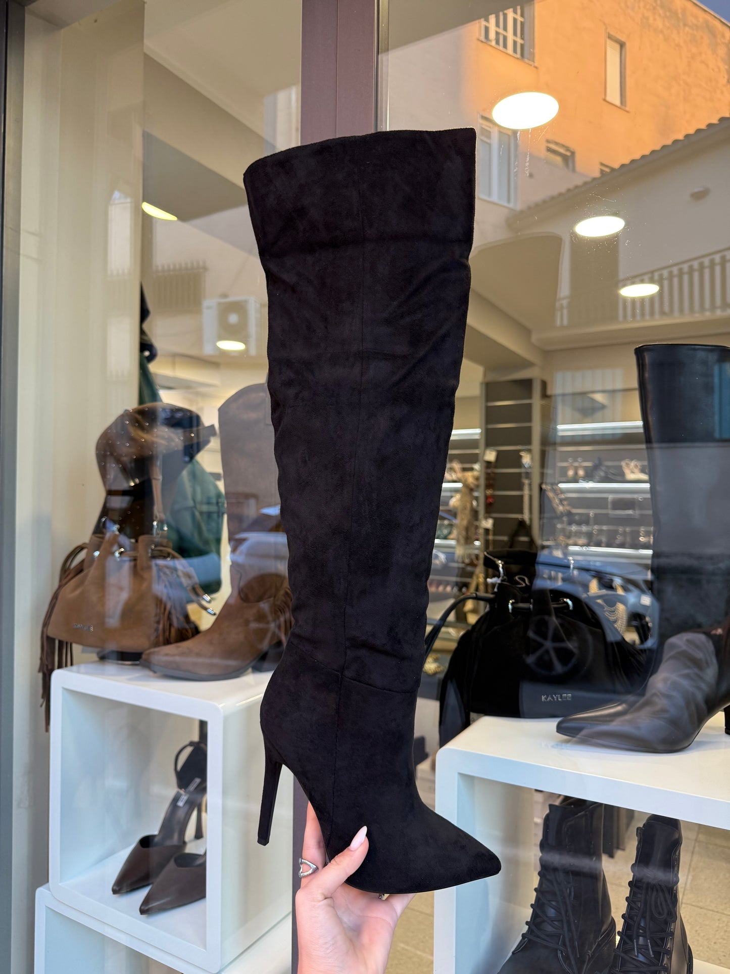 stivali scamosciati neri ELETTRA