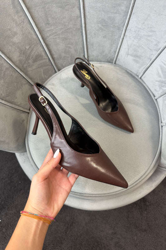 SLINGBACK “V” CHOCO