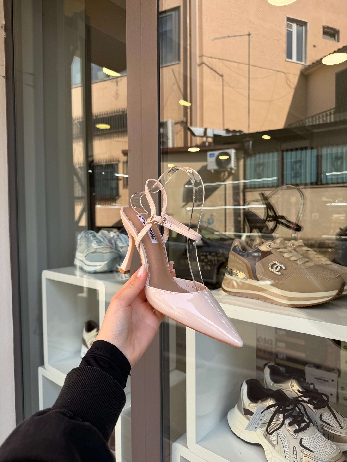 butter-colored pumps