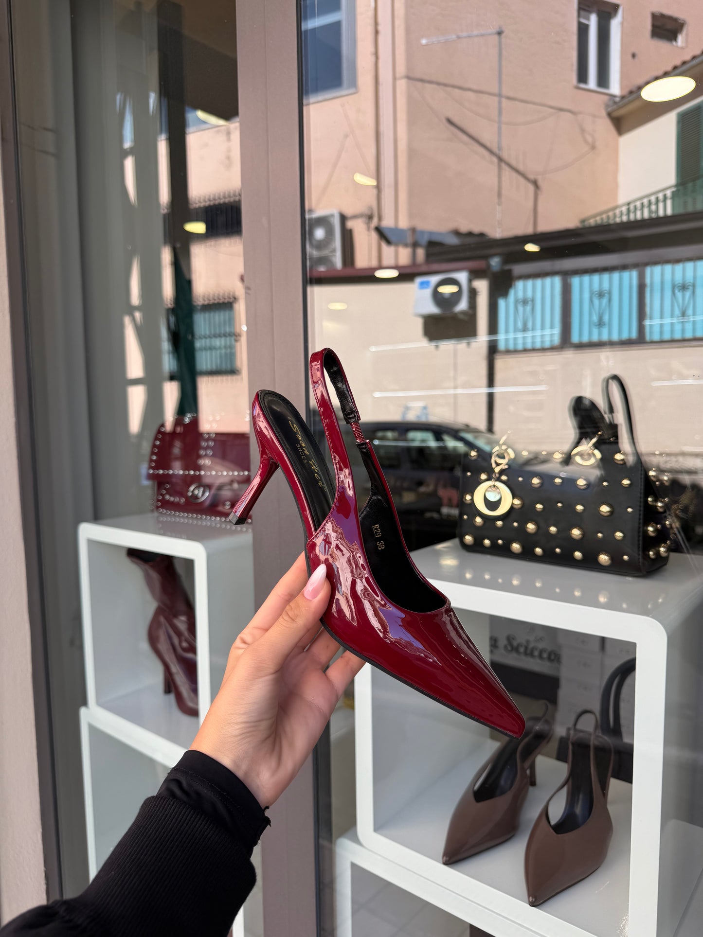 slingback BORDEAUX in vernice leonor