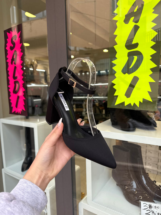 decolleté in raso tacco doppio