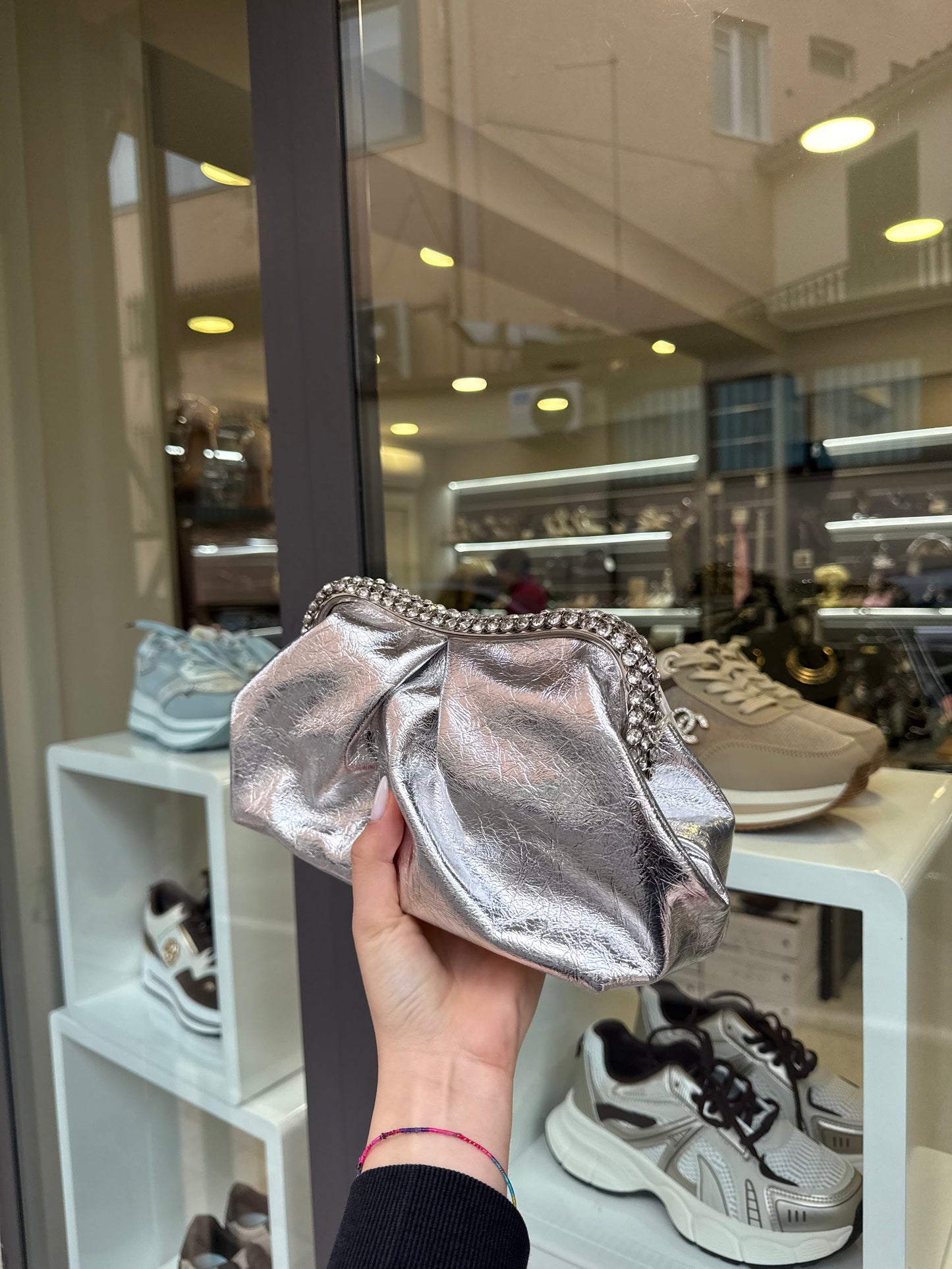 clutch GIOIELLO laminata argento