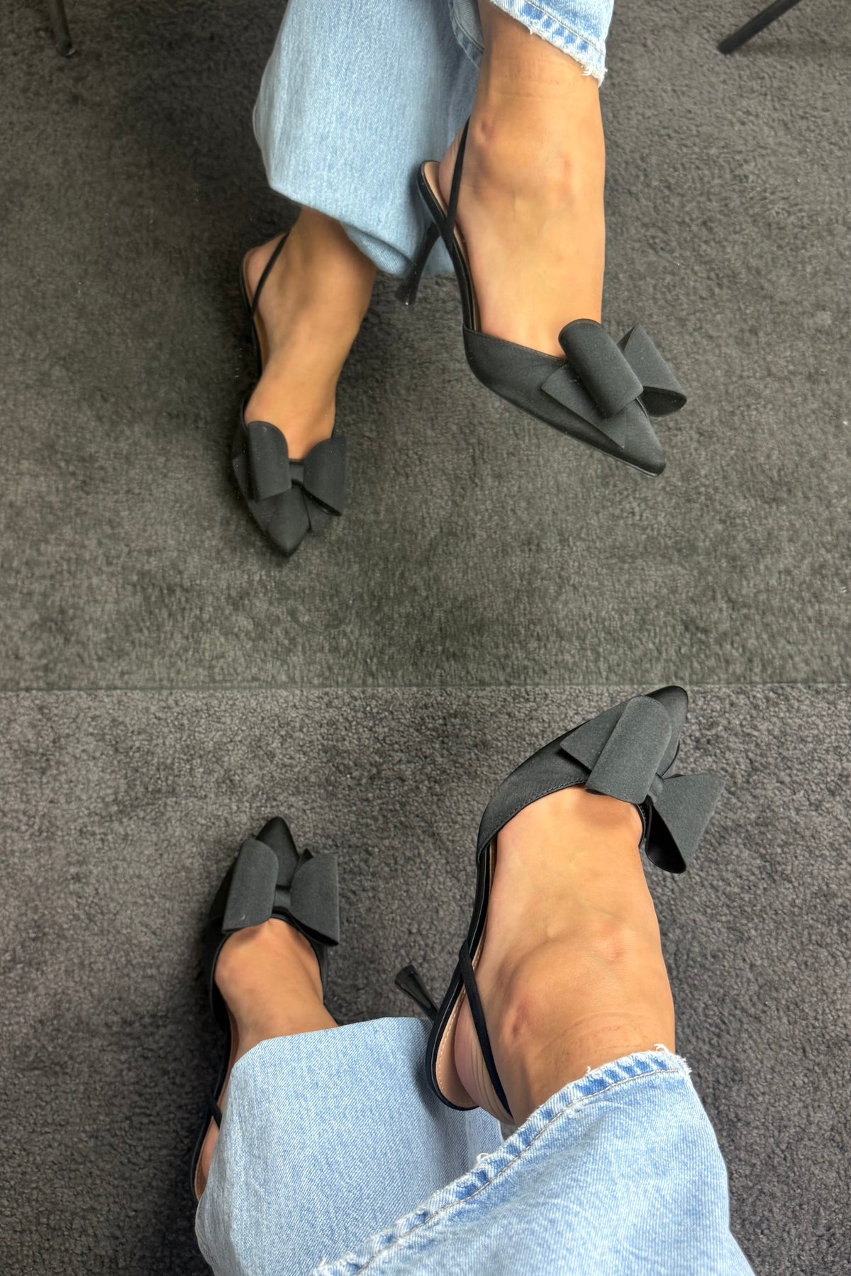 SLINGBACK FLOCK IN RASO
