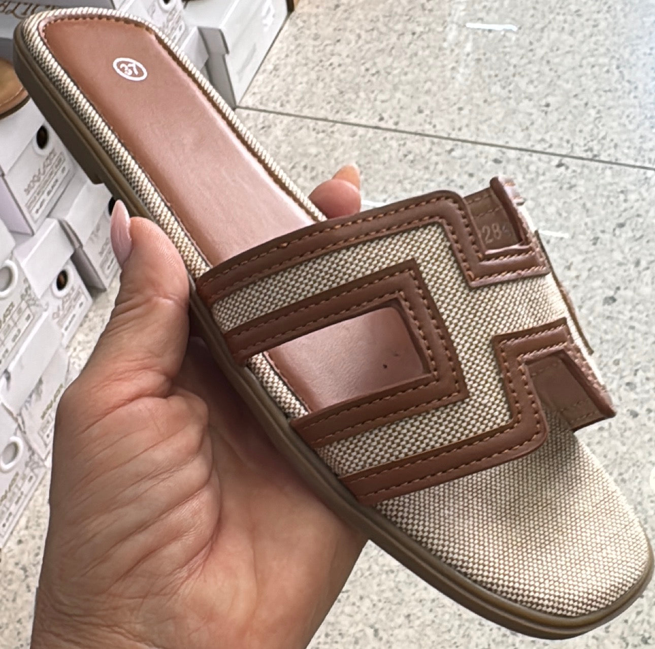 Ciabatte bicolor brown