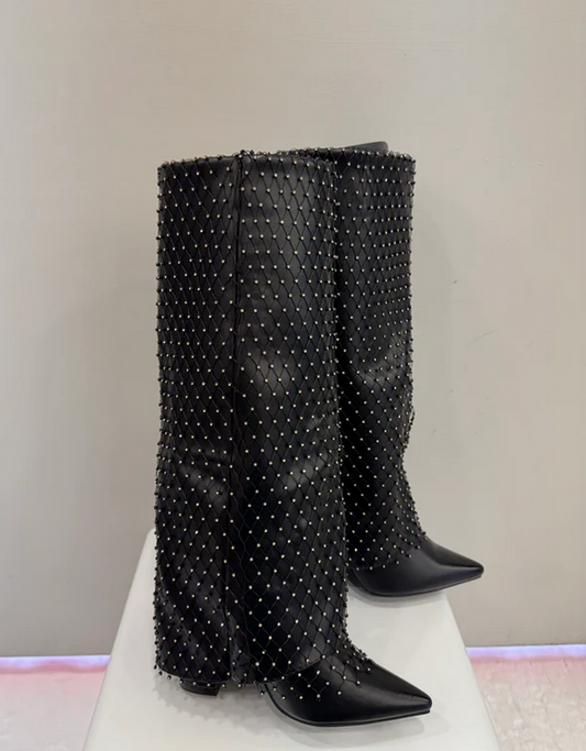 Stivali rete swarovski