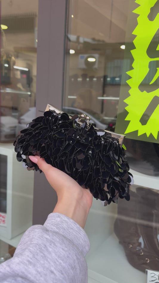 pochette con paillettes BLACK
