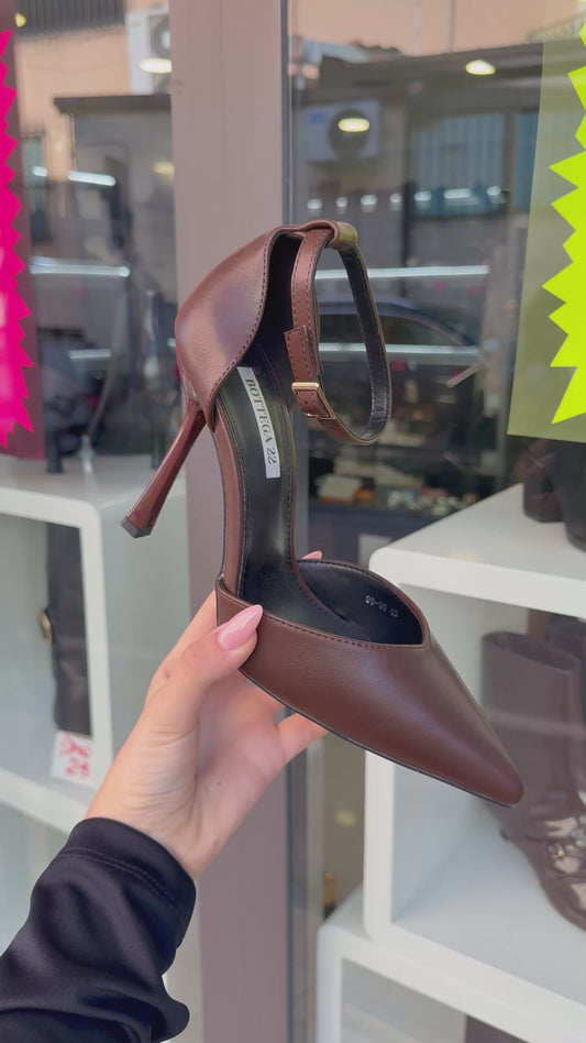 decolleté CHOCOLATE in ecopelle