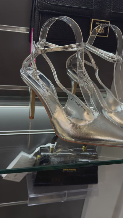 silver court shoes