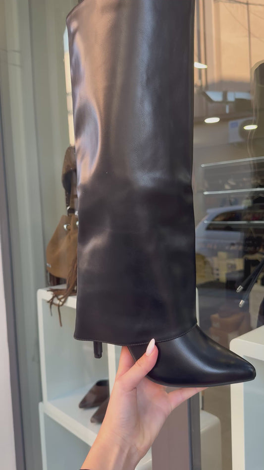 stivali ripiegati neri
