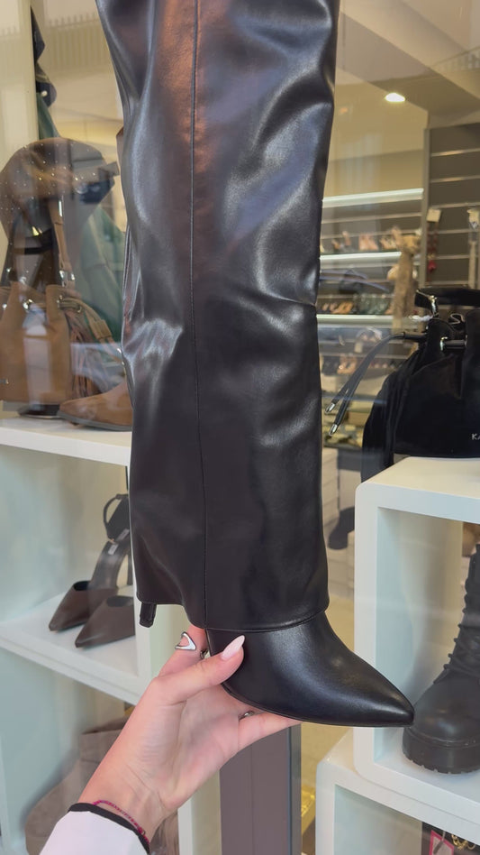 stivali ripiegati neri VERSUS