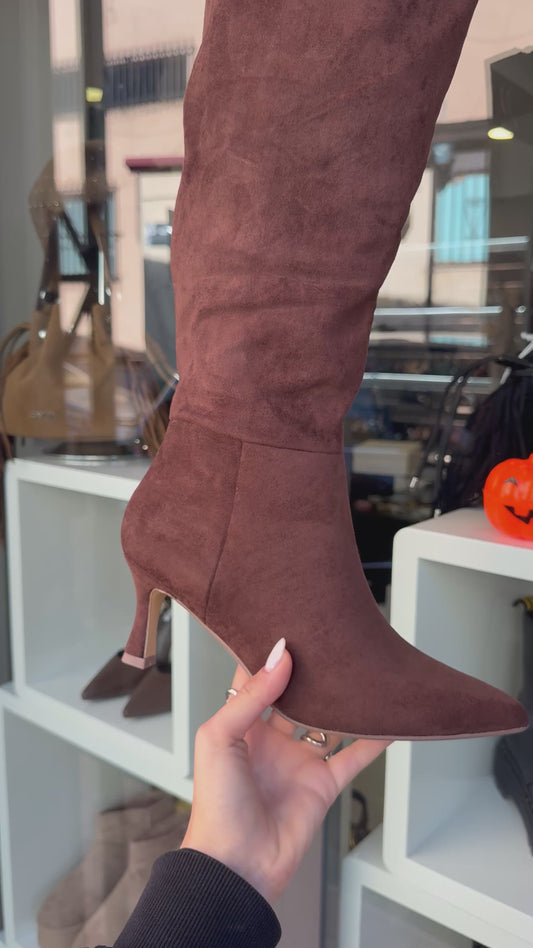 stivali basic in camoscio marroni