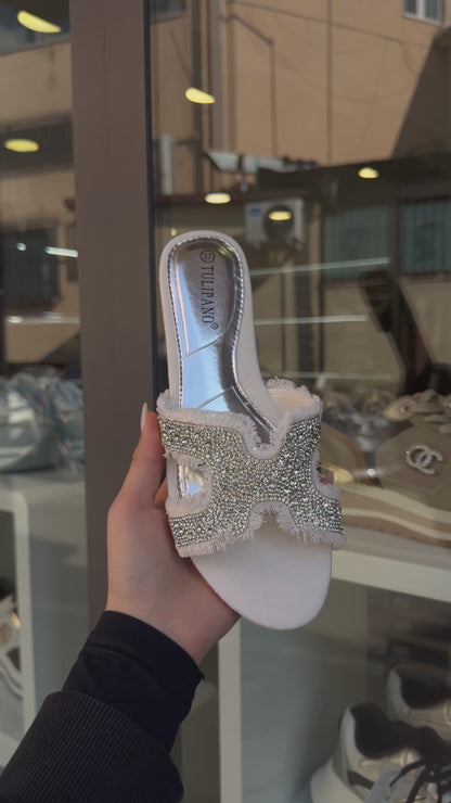 ciabatte HERM*S gioiello bianche