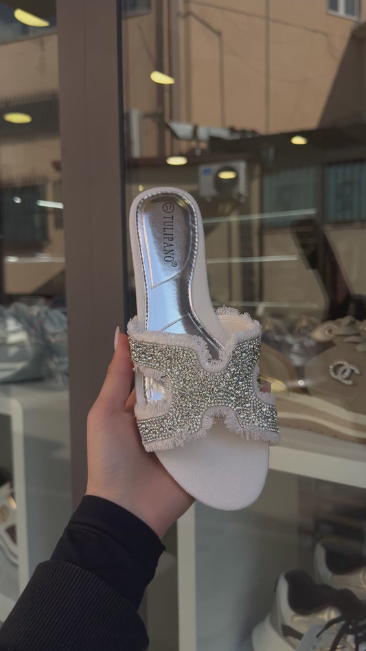 ciabatte HERM*S gioiello bianche