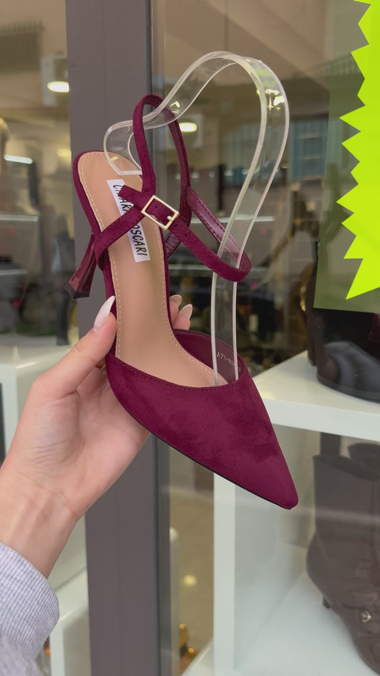 decolleté WINE in camoscio