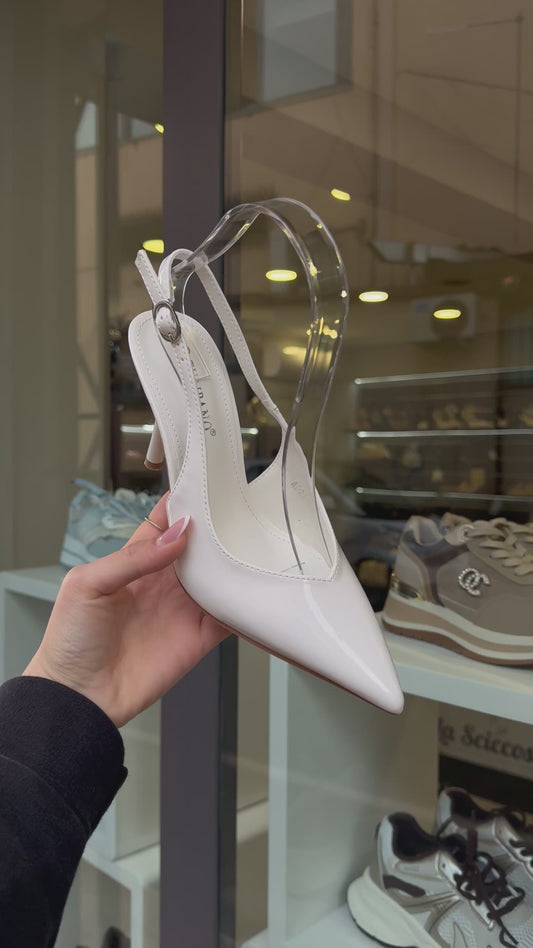 slingback WHITE