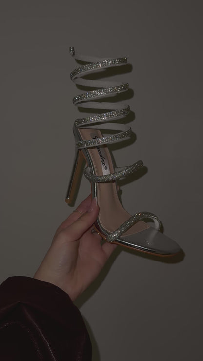 SNAKE silver sandals