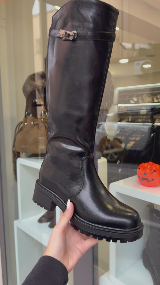 stivali HORSE in pelle lucida