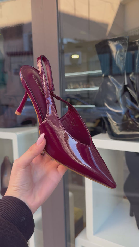 slingback V bordeaux
