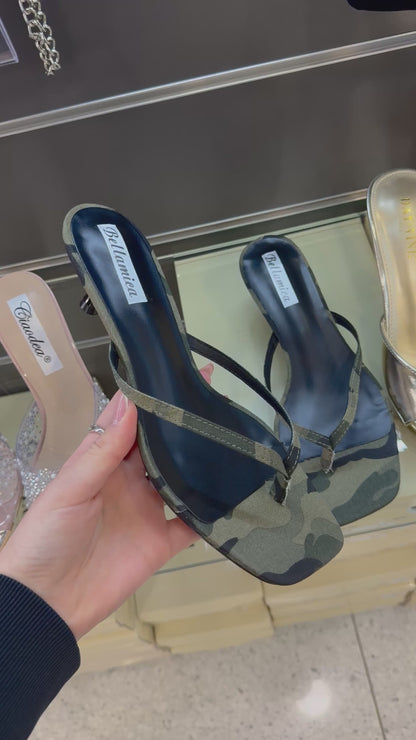 ciabatte MILITARY con tacco Kitten